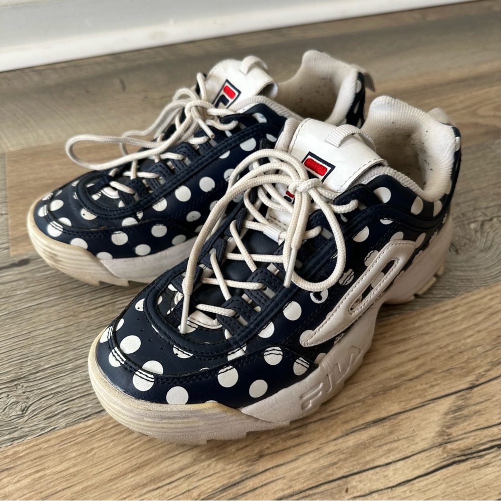 Fila Polka Dotted Chunky Heel Sneakers 7 1/2
